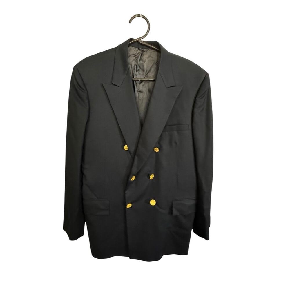 VTG EdW Hawk Imperial Roos Atkins Men’s Suit Coat Jacket Navy Gold Color Buttons